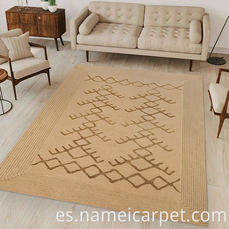 Hemp Printed Braided Woven Carpet Area Rugs Floor Mats